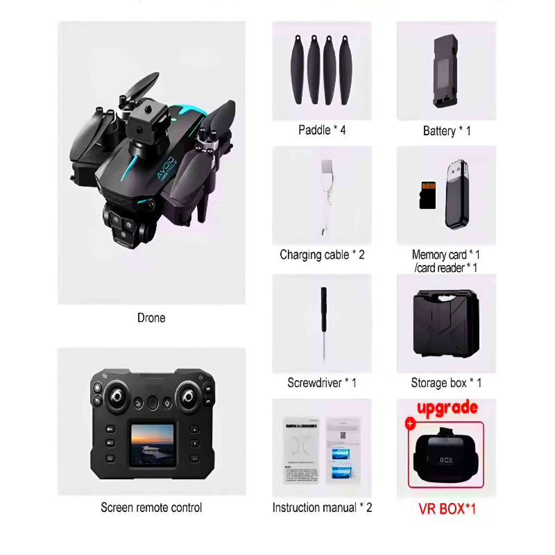 Дрон TrioVision MAX с 3 камери, VR очила и LED дисплей