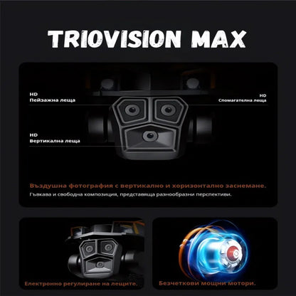 Дрон TrioVision MAX с 3 камери, VR очила и LED дисплей