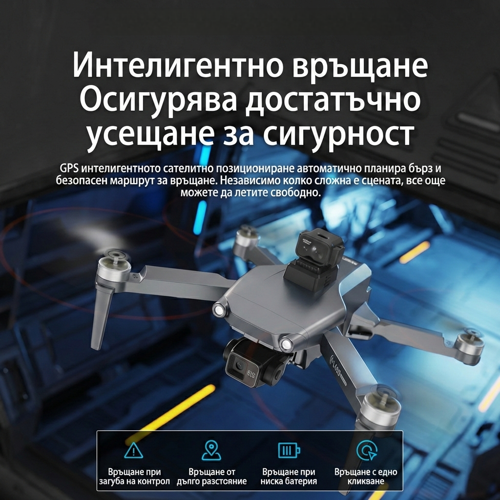 Дрон Obsidian X - Интелигентно връщане с GPS